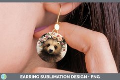 Boho Baby Brown Bear Round Earrings Sublimation Earrings Des Product Image 1