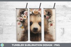 Boho Baby Brown Bear Tumbler Sublimation 20 oz Skinny Tumble Product Image 1
