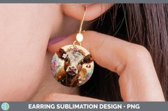 Boho Baby Bull Round Earrings Sublimation Earrings Designs Product Image 1