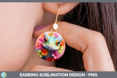 Boho Baby Chameleon Round Earrings Sublimation Earrings Desi Product Image 1