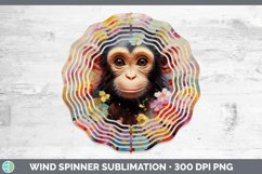 Boho Baby Chimpanzee Wind Spinner Sublimation Spinner Design Product Image 1