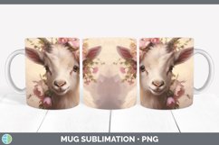 Boho Baby Goat Mug Wrap Sublimation Coffee Cup Designs Product Image 1