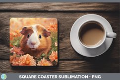 Boho Baby Guinea Pig Square Coaster Sublimation Coaster Desi Product Image 1
