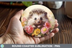 Boho Baby Hedgehog Round Coaster Sublimation Coaster Designs Product Image 1