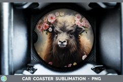 Boho Baby Musk Ox Car Coaster Sublimation Coaster Designs Product Image 1