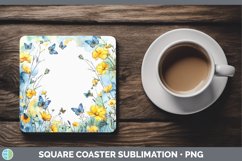 Add a Name Flowers Buttercup Square Coaster Sublimation Coas Product Image 1