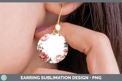 Add a Name Flowers Chrysanthemum Round Earrings Sublimation Product Image 1