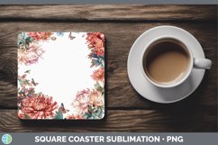 Add a Name Flowers Chrysanthemum Square Coaster Sublimation Product Image 1