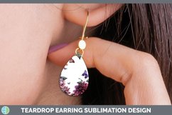 Add a Name Flowers Dahlia Teardrop Earrings Sublimation Earr Product Image 1