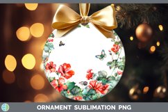 Add a Name Flowers Geranium Ornament Sublimation Bauble Desi Product Image 1
