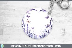 Add a Name Flowers Lavender Keychain Sublimation Keyring Des Product Image 1