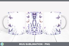 Add a Name Flowers Lavender Mug Wrap Sublimation Coffee Cup Product Image 1