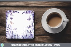 Add a Name Flowers Lavender Square Coaster Sublimation Coast Product Image 1
