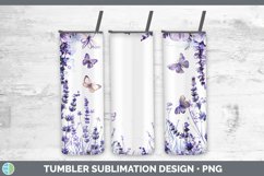 Add a Name Flowers Lavender Tumbler Sublimation 20 oz Skinny Product Image 1