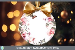 Add a Name Flowers Orchid Ornament Sublimation Bauble Design Product Image 1