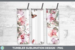 Add a Name Flowers Orchid Tumbler Sublimation 20 oz Skinny T Product Image 1