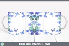 Add a Name Flowers Periwinkle Mug Wrap Sublimation Coffee Cu Product Image 1