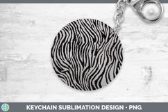 Animal Gray Zebra Print Keychain Sublimation Keyring Designs Product Image 1