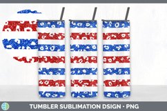 Animal Print Patriotic Tumbler | 4th of July Sublimation Product Image 5