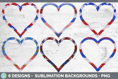 Flag Patriotic Heart Frame Clipart | 4th of July Sublimation Product Image 2