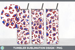 Leopard Print Patriotic Tumbler | 4th of July Sublimation Product Image 2