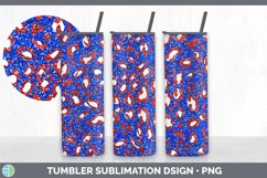 Leopard Print Patriotic Tumbler | 4th of July Sublimation Product Image 3