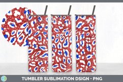 Leopard Print Patriotic Tumbler | 4th of July Sublimation Product Image 4