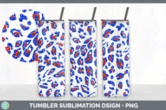 Leopard Print Patriotic Tumbler | 4th of July Sublimation Product Image 5