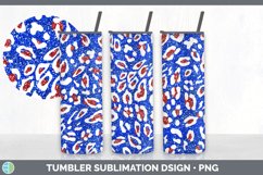 Leopard Print Patriotic Tumbler | 4th of July Sublimation Product Image 6