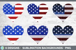 Flag Patriotic Heart Frame Clipart | 4th of July Sublimation Product Image 2