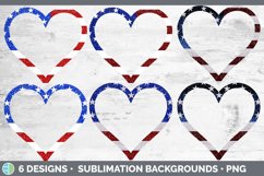 Flag Patriotic Heart Frame Clipart | 4th of July Sublimation Product Image 2