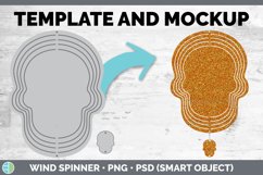 Skull Wind Spinner Template - Mockup |PNG - PSD Smart Object Product Image 1