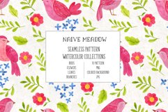 Naive Meadow. Watercolor patterns Product Image 9