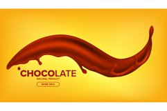 Chocolate Splash Vector. Creamy Wave. Hot Sauce Product Image 1