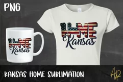 Kansas HomeState Map with flag Sublimation PNG Product Image 1