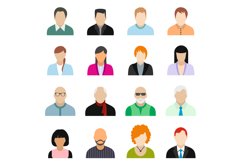 16 characters flat icons set Product Image 1