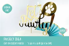 Lets Pawty SVG | Puppy Birthday Cake Topper SVG Product Image 3