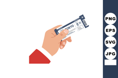 Hand Holding Airplane Ticket to Tokyo Travel and Transportat Product Image 1