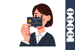 Businesswoman holding credit card for payment concept vector Product Image 1