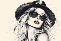 Lady Photo Sketch Background Wallpaper Product Image 1