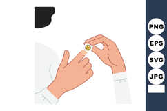 Hands applying smiley face adhesive bandage on finger for wo Product Image 1