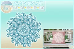 Hand Drawn Flowers and Swirls Mandala Zentangle SVG Dxf Eps Product Image 1