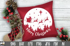 Santa and Reindeer SVG File - Merry Christmas SVG File Product Image 1