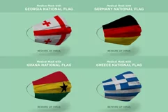 Medical Mask with georgia germany ghana greece Nation Flags Product Image 1
