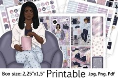 African American Movie Night Sticker Box Size 2,25"x1,5" Product Image 1