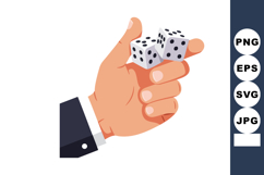 Hand throwing three dice gambling game chance and luck conce Product Image 1