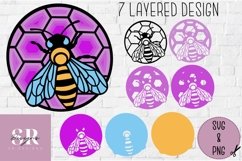 3d layered Bee| Paper cutting | 3D Bee svg Product Image 2