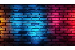 colors brick wall neon lights Product Image 1