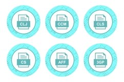 Set Of File Formats Icons Product Image 1