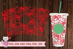 Rose SVG for tumbler Full Wrap Venti Cold Cup 24 oz Product Image 2